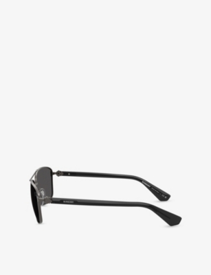 Burberry Womens Grey Be3163 Rectangle-frame Metal Sunglasses In Gray