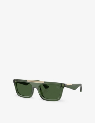 Burberry Womens  Be4451u Rectangular-frame Acetate Sunglasses In Green