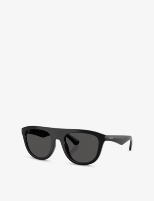 Burberry Womens Be4459u Square-frame Injected Sunglasses Black In Black