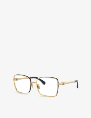 Pre-owned Chanel Womens Gold Ch2219 Rectangle-frame Metal Optical Glasses