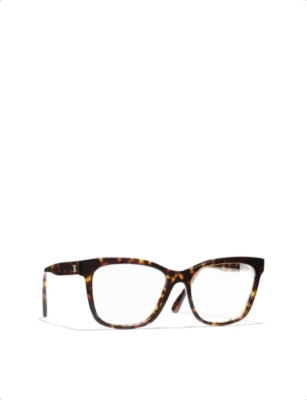 Pre-owned Chanel Womens Brown Ch3392 Square-frame Acetate Optical Glasses