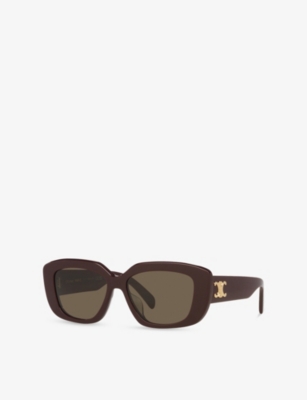 Celine Womens Purple Cl40216u Rectangle-frame Acetate Sunglasses