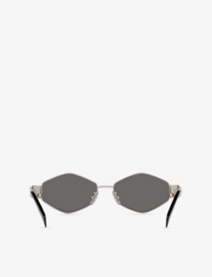 Celine Womens Grey Metaltriomphe Irregular-frame Metal Sunglasses