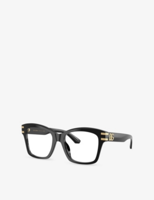 Dolce & Gabbana Womens Black Dg3419 Square-frame Acetate Optical Glasses In Black