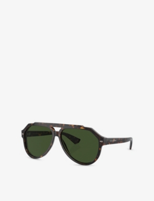 Dolce & Gabbana Womens Brown Dg4452 Aviator-frame Tortoiseshell Acetate Sunglasses In Brown