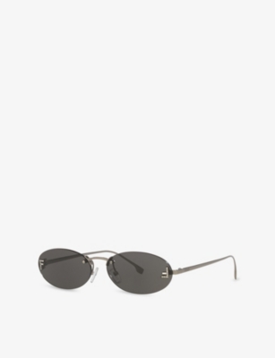 FENDI: FE4075US Oval-Frame Metal Sunglasses