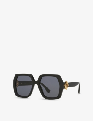 Fendi Womens Black Fe40139i Square-frame Acetate Sunglasses