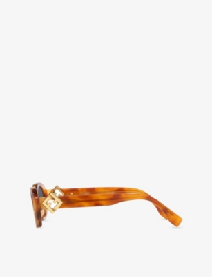 Fendi Womens Brown Fe40140u Cat-eye Tortoiseshell Acetate Sunglasses