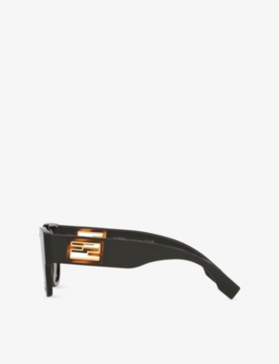 Fendi Womens Black Fe40147i Square-frame Acetate Sunglasses