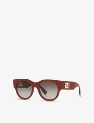 Fendi Womens  Fe40147i Round-frame Acetate Sunglasses