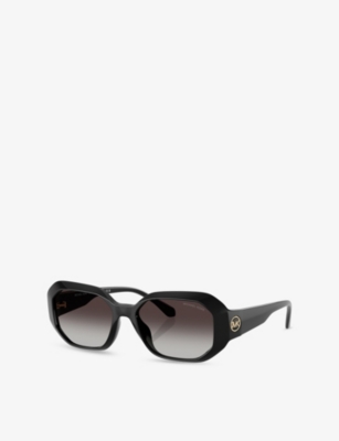 Michael Kors Womens Mk2240u Siesta Key Irregular-frame Acetate Sunglasses Black In Black