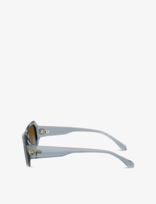 Michael Kors Womens Mk2240u Siesta Key Irregular-frame Acetate Sunglasses Blue In Blue