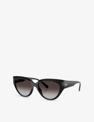 Michael Kors Womens Mk2241u Boca Raton Cat Eye-frame Acetate Sunglasses Black In Black