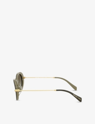 Michael Kors Womens Mk2245u Rockaway Round-frame Acetate Sunglasses Black In Green