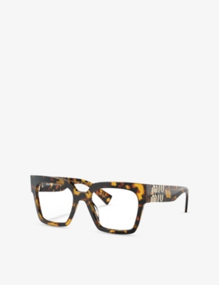 Miu Miu Womens Brown Mu 04uv Square-frame Acetate Optical Glasses In Brown