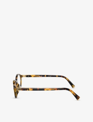 Miu Miu Womens Mu 09xv Round-frame Tortoiseshell Optical Glasses Brown In Brown