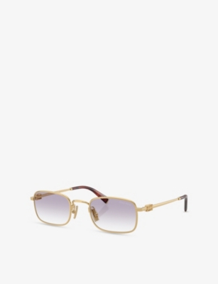 MIU MIU: MU A53S Square-Frame Metal Sunglasses