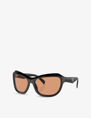 Prada Womens Black Pr A27s Butterfly-frame Acetate Sunglasses