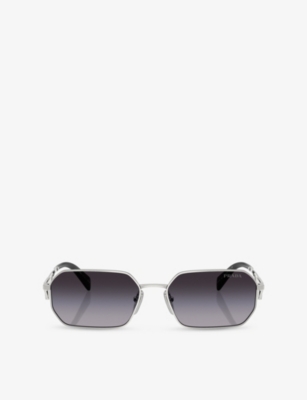 PRADA: PR A51S Square-Frame Metal Sunglasses
