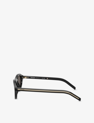 Prada Womens Black Pr B15s Oval-frame Acetate Sunglasses