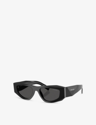Prada Womens Black Pr B19s Pillow-frame Acetate Sunglasses
