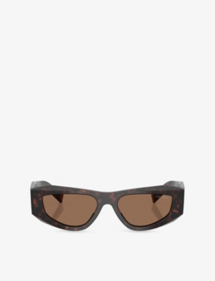 Prada Womens Brown Pr B19s Pillow-frame Acetate Sunglasses