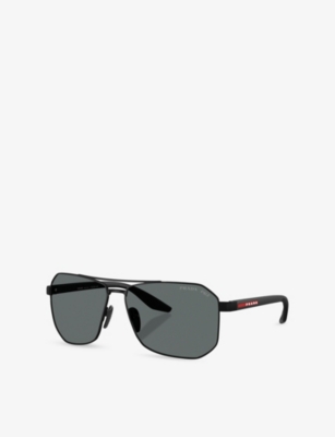 Prada Womens Black Ps A53s Pilot-frame Metal Sunglasses