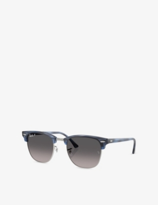 Ray Ban Rb3016 Clubmaster Square-frame Acetate Sunglasses In Blue