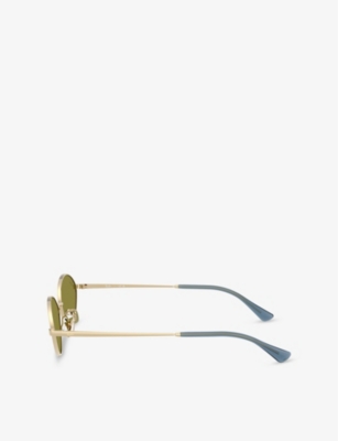 Ray Ban Womens Rb3757 Kai Oval-frame Metal Sunglasses Gold In Gold
