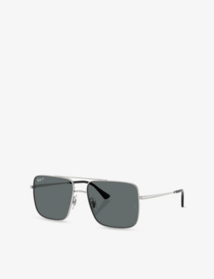 RAY-BAN: RB3758 Square-Frame Metal Sunglasses