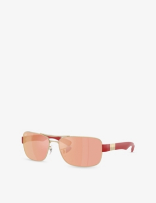 RAY-BAN: RB3763M Scuderia Ferrari Square-Frame Metal Sunglasses