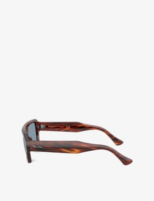 RAY-BAN: RB4454 Lukas Rectangle-Frame Tortoiseshell Acetate Sunglasses