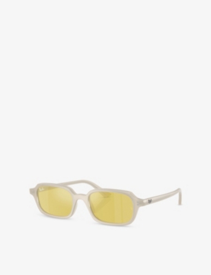Ray Ban Rb4421d Bio-based Sonnenbrillen Transparent Light Beige Fassung Gelb Glas 56-18 In White