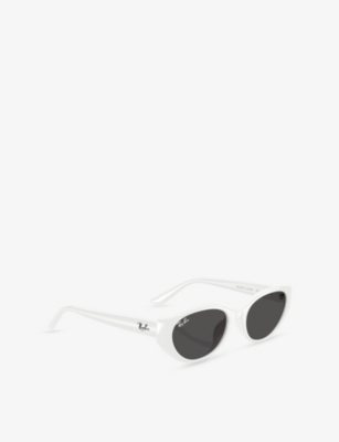 Ray Ban Womens White Rb4457d Pillow-shape Injected Sunglasses