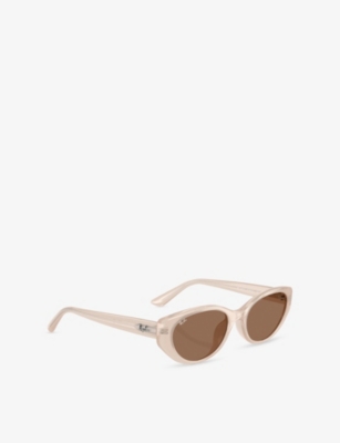 Ray Ban Rb4457d Bio-based Sunglasses Opal Beige Frame Brown Lenses 55-19 In Brown