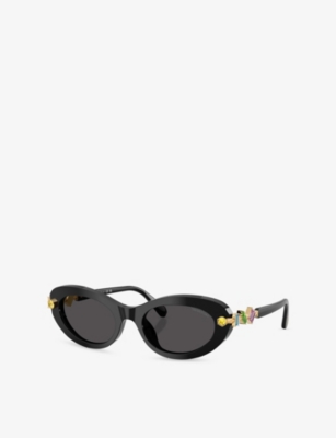 SWAROVSKI: SK6042 Oval-Frame Acetate Sunglasses