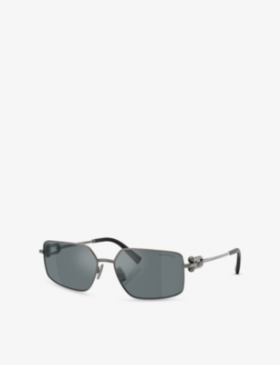 TIFFANY & CO: TF3111 Rectangle-Frame Metal Sunglasses