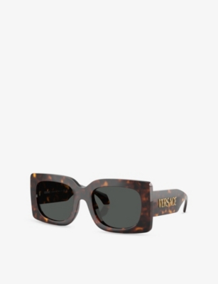 Versace Womens Brown Ve4496u Square-frame Tortoiseshell Acetate Sunglasses