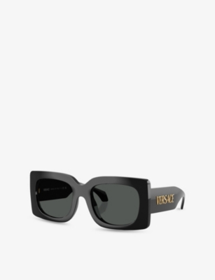 Versace Womens Black Ve4496u Square-frame Acetate Sunglasses