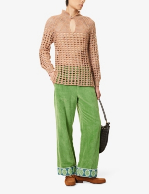 VALENTINO: Maglia High-Neck Knitted Linen and Cotton-Blend Jumper