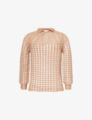 VALENTINO: Maglia High-Neck Knitted Linen and Cotton-Blend Jumper