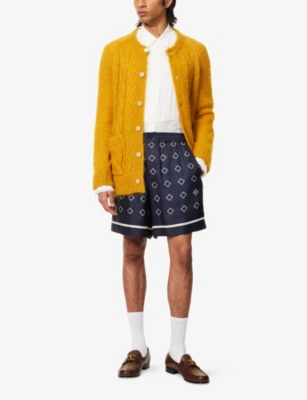 VALENTINO GARAVANI: Graphic-Pattern Slip-Pocket Silk Shorts