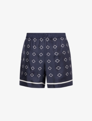 VALENTINO GARAVANI: Graphic-Pattern Slip-Pocket Silk Shorts