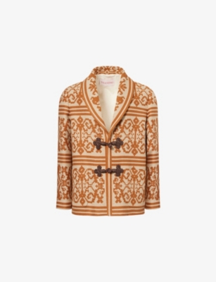 VALENTINO GARAVANI: Jacquard V-Neck Cotton and Linen Jacket