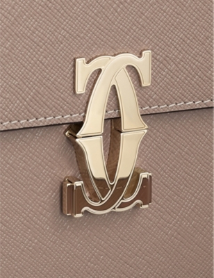 Cartier Womens Beige C De  Mini Model Leather Shoulder Bag In Beige