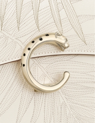 CARTIER: Panthère de Cartier Small Embroidered Leather Top-Handle Bag