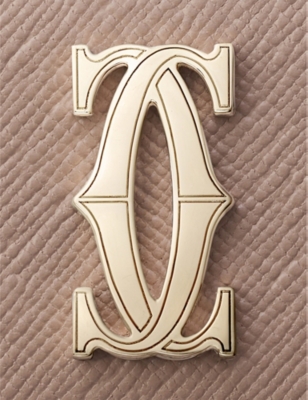 Shop Cartier Womens Beige C De  Mini Leather Wallet