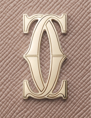Cartier Leather C De  Simple Card Holder In Beige