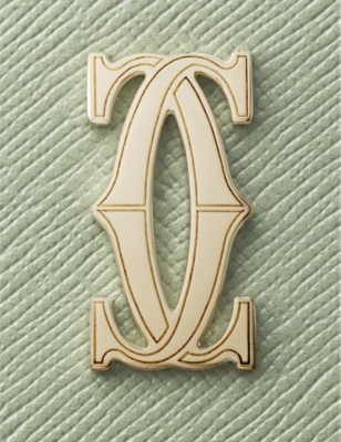 Cartier Leather C De  Simple Card Holder In Sage Green