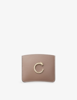 Cartier Womens Beige Panthère De  Leather Card Holder In Beige